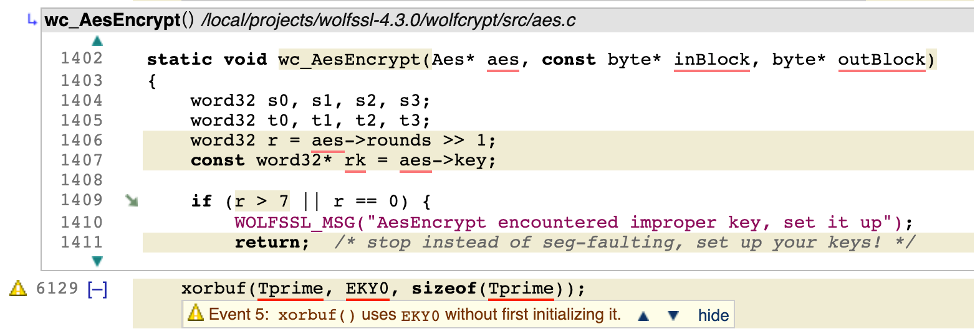 GrammaTech Code Sonar Analysis of a bug in wolfssl Pic 1 V0.2